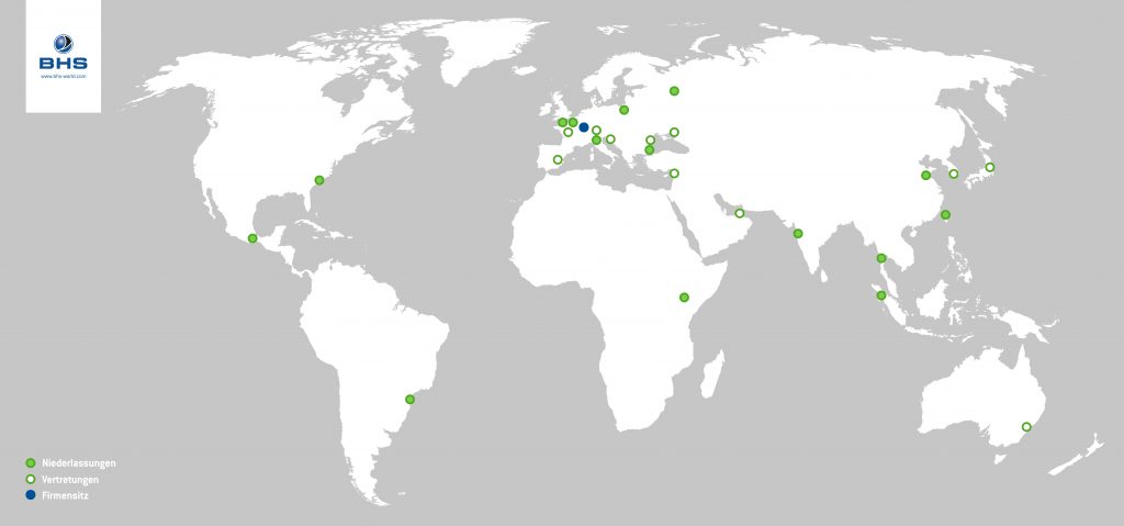 BHS Corrugated | Weltkarte Standorte Deutschland
